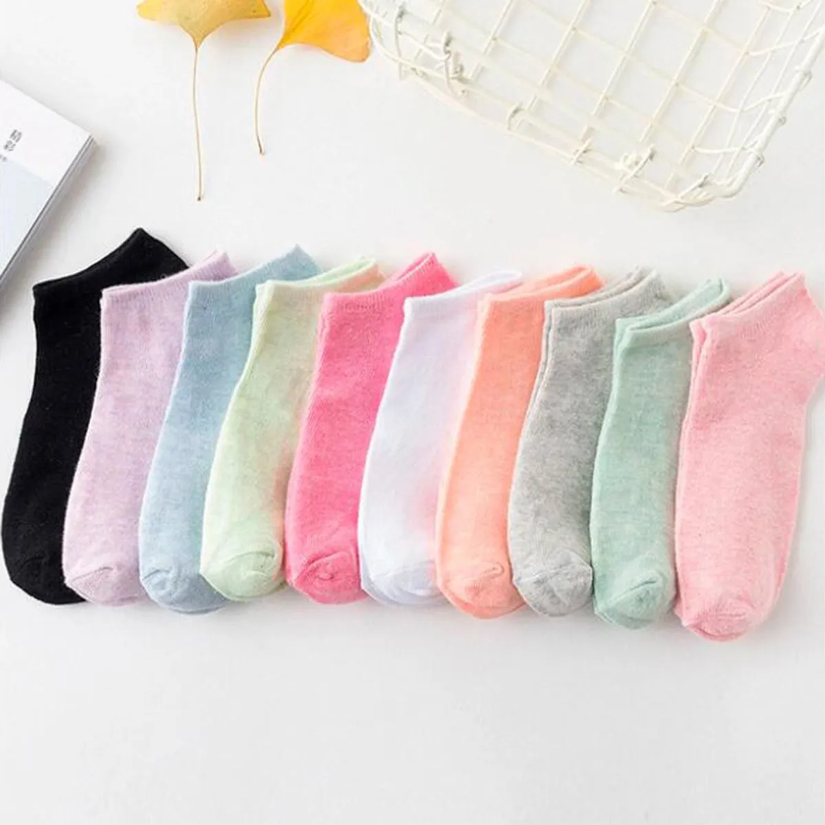 10 Pairs Women's Colorful Cotton Socks