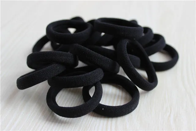 2015 New 50pcs/bag 40mm Pure White Hair Holders Rubber Bands Elastics Girl Women Tie Gum Fashion Free Shipping