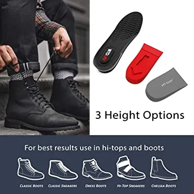 6FT CLUB 3-Layer Height Increase Insole 2.35-Inch Shoe Lifts for Men