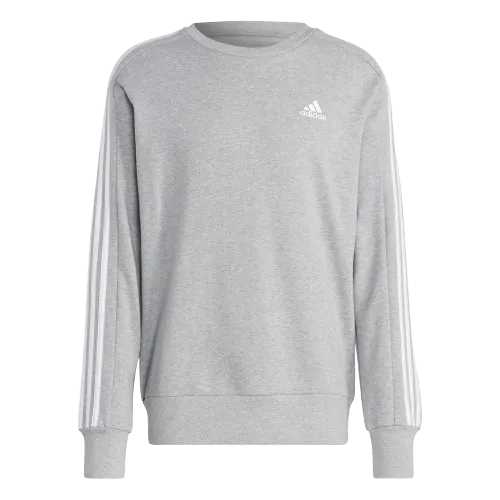 ADIDAS FRENCH TERRY 3-STRIPES SWEATSHIRT - MEN - GREY