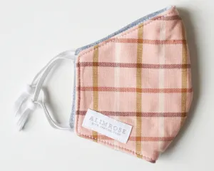 Alimrose - Face Mask - 3 layer Cotton - Pink Plaid (Kids 8-16yrs)