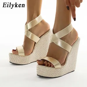 Amozae- 2024 Super High Peep Toe Gladiator Wedges Sandals Cover Heel Platform Ladies Sandals Fashion Summer Women Shoes size 35-42