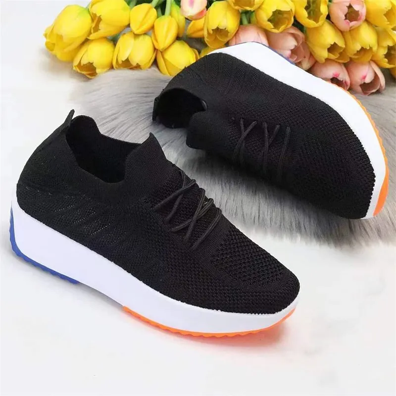 Amozae- Women's Shoes 2024 Summer Hidden Heel Wedges White Pink Sneakers Female Platform Breathable Mesh Red High Heel Casual Shoes 43