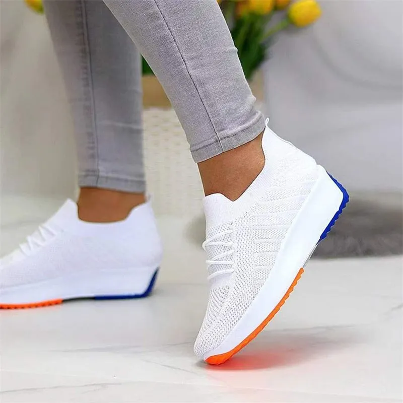 Amozae- Women's Shoes 2024 Summer Hidden Heel Wedges White Pink Sneakers Female Platform Breathable Mesh Red High Heel Casual Shoes 43