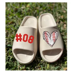 Baseball slippers , Baseball Heart , Baseball Mom , baseball fan ,Fastpitch