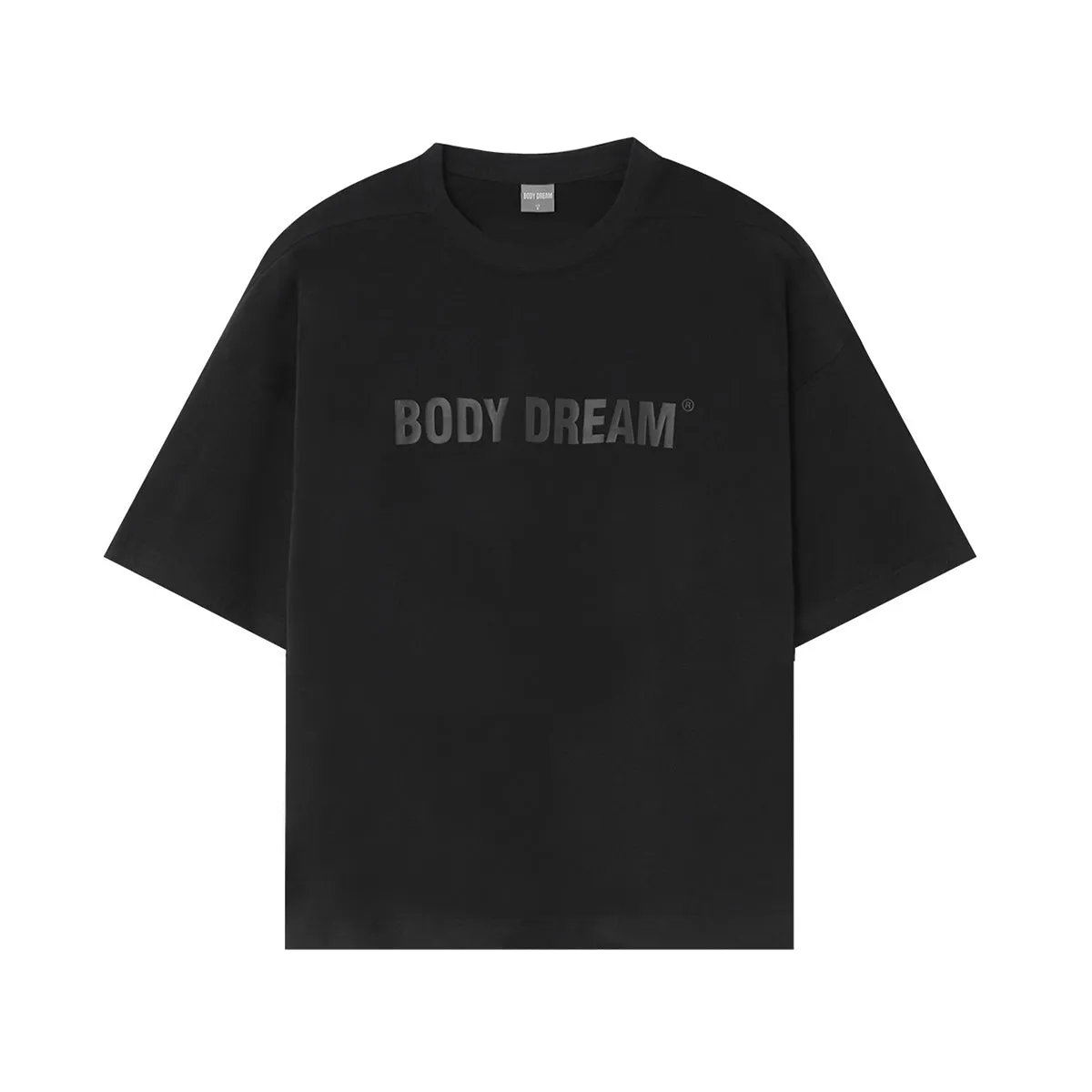 Basic Relaxed Fit Black On Black Logo Tee