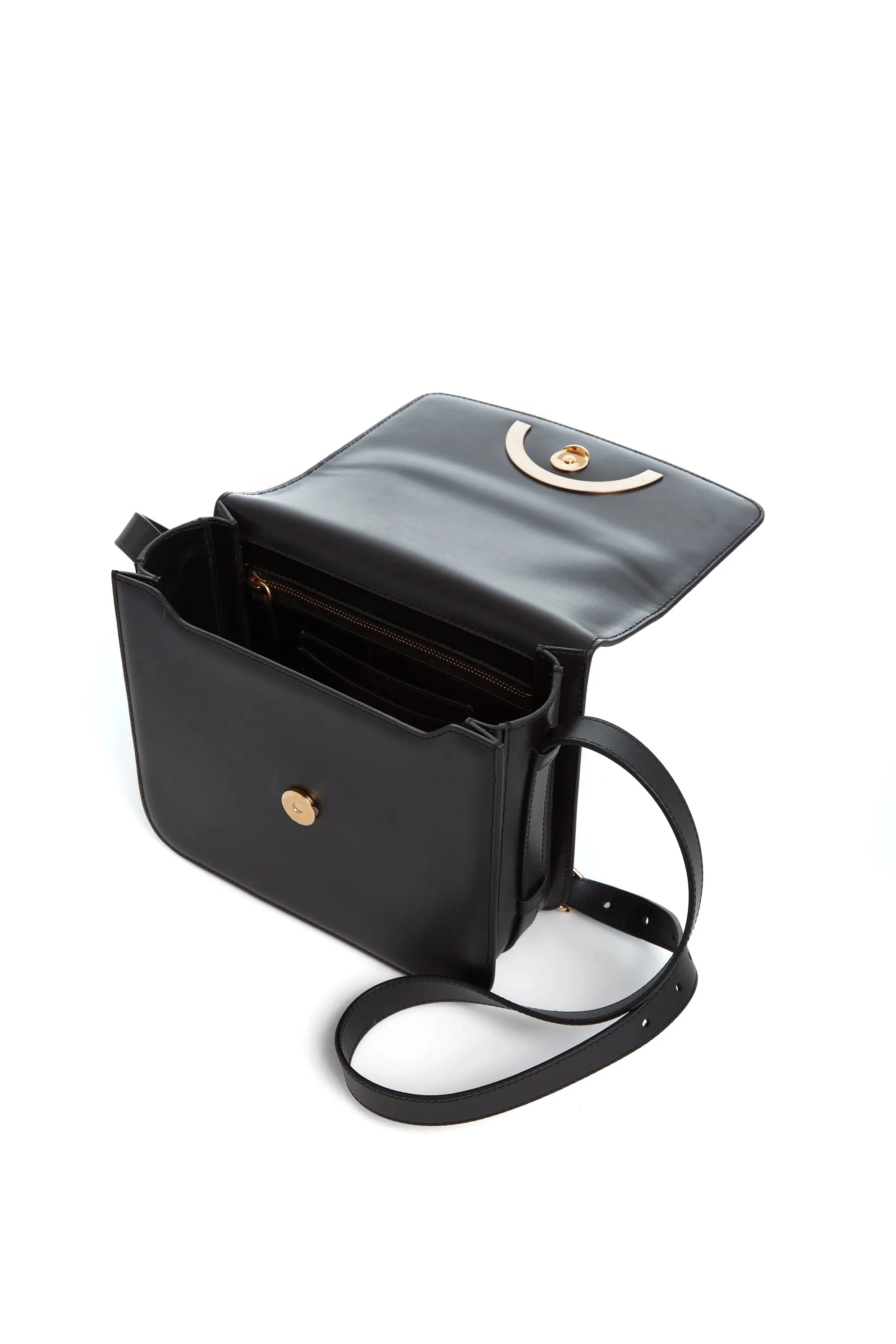 Bethania Crossbody Box Bag in Black Leather