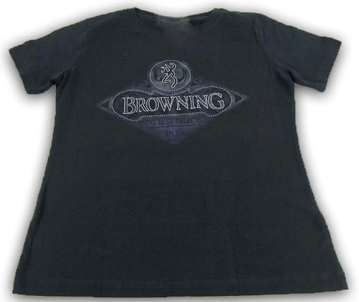 Browning Women's Rivets Buckmark Classic Fit Tee T-Shirt Black