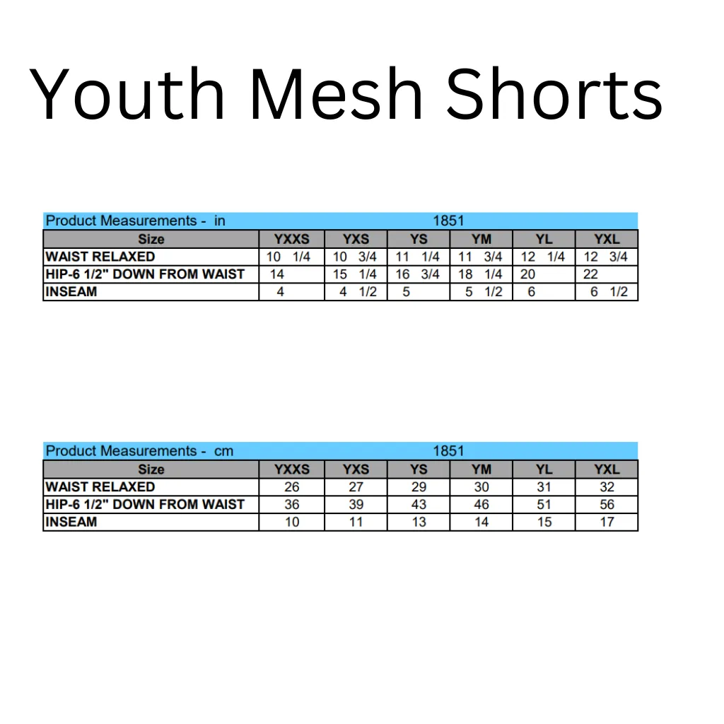 Castlio Elementary Youth and Adult Augusta Mesh Shorts