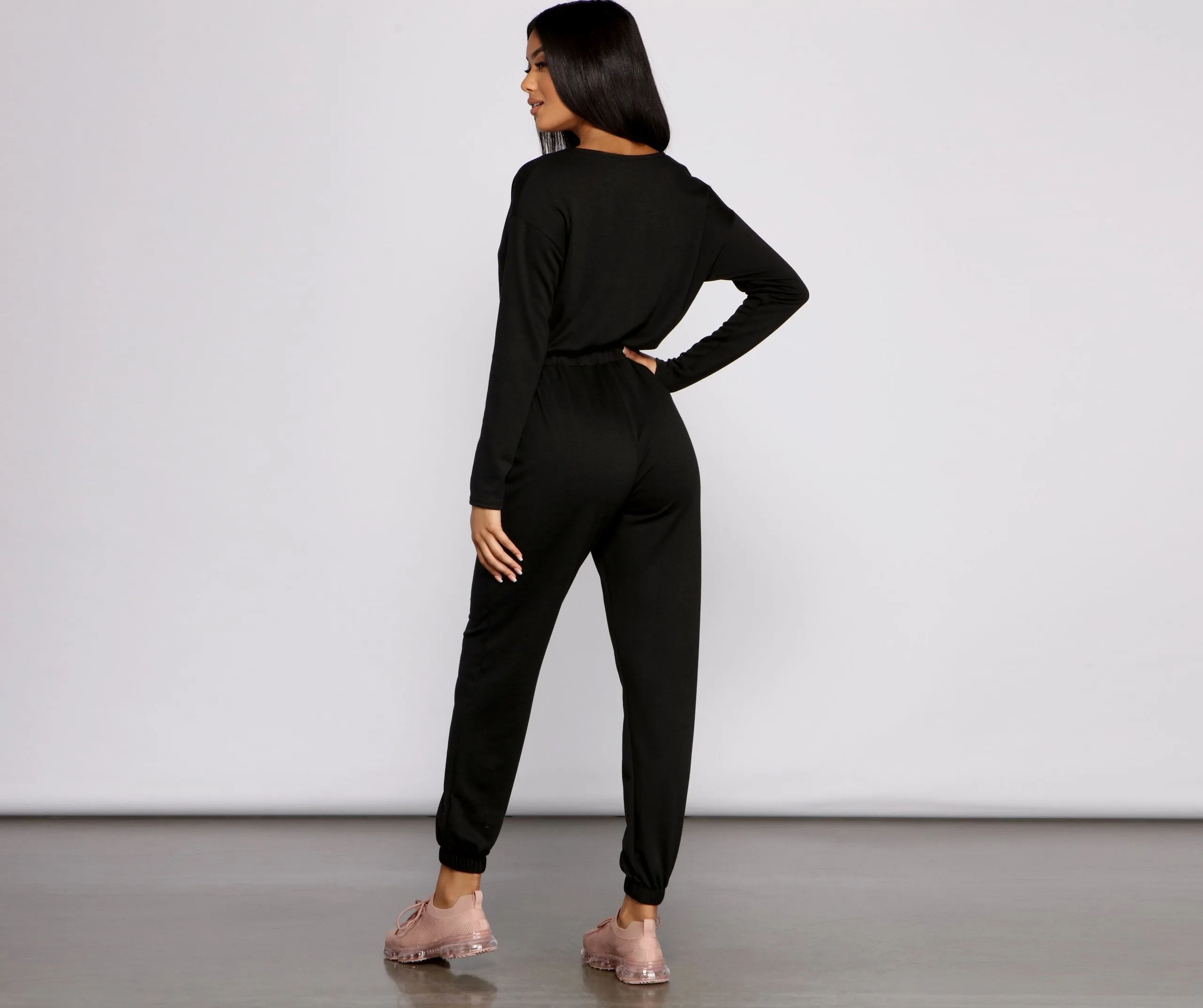 Casual Mood Surplice Jogger Jumpsuit