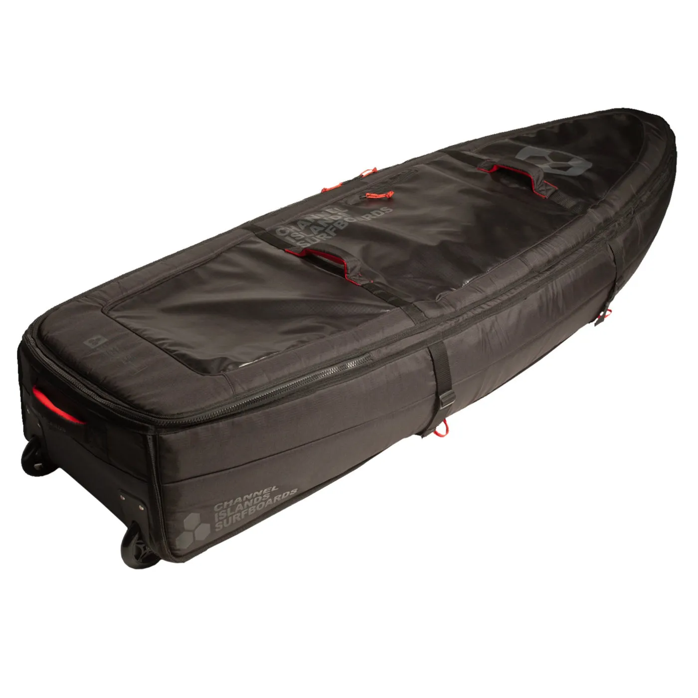 Channel Islands Board Cover - QUAD Wheeled TRAVELER BOARD Black ** 1-2 MONTHS  🚚**