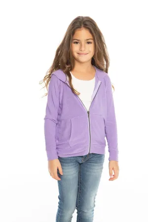 Chaser Kids - Girls Cozy Knit L/S Zip Up Hoodie in Genie