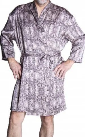 Classic Charmeuse Wrap Robe Sleepwear in Animal Print - OS