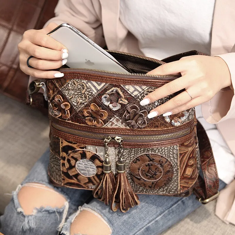 COBBLER LEGEND   Genuine Leather Bohemian Design Cross-body Shoulder Bag