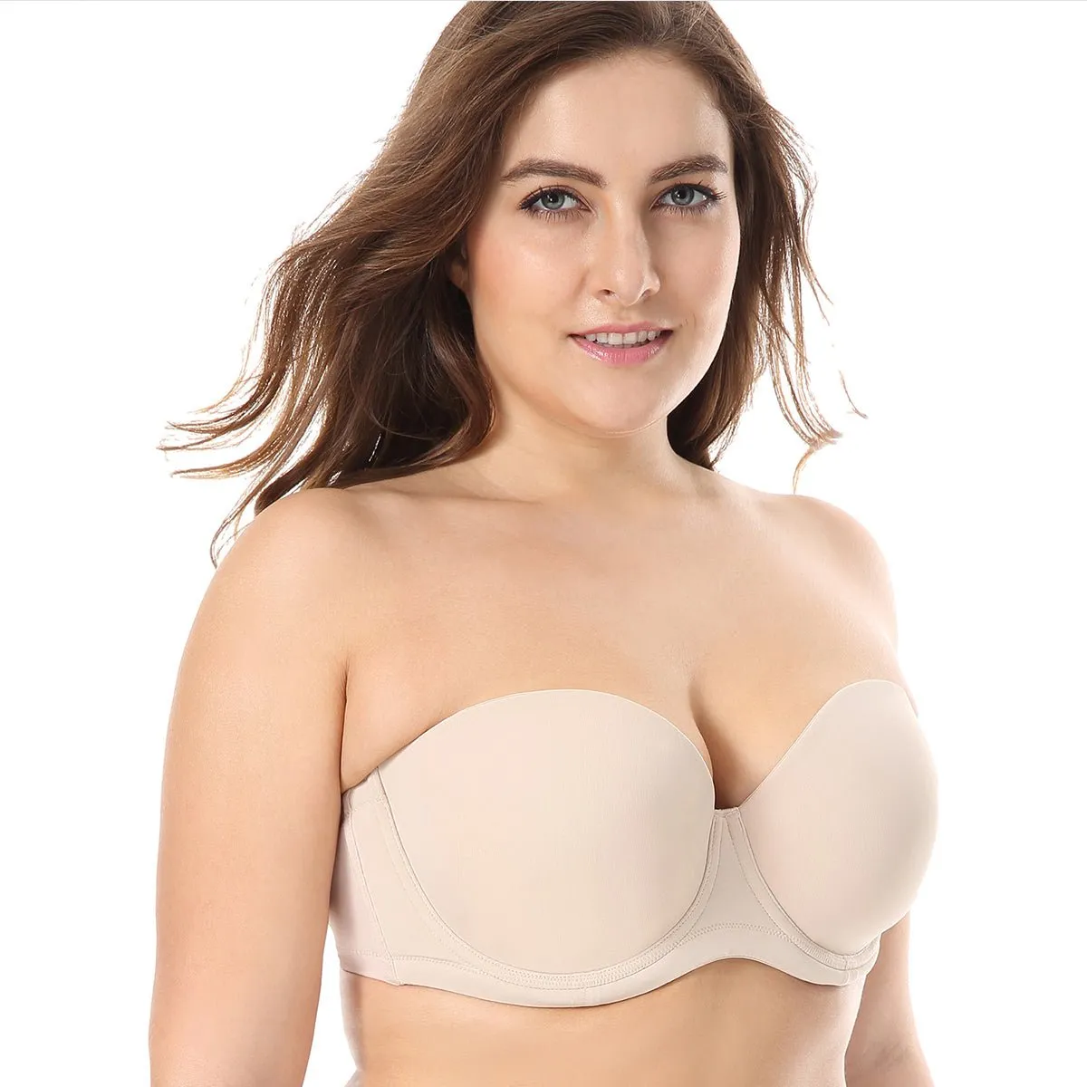 Contour Multiway Strapless Plus Size Underwire Nude Full Coverage Bra