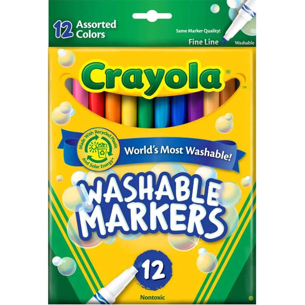 Crayola Ultra Clean Fine Line Markers 12 Pack