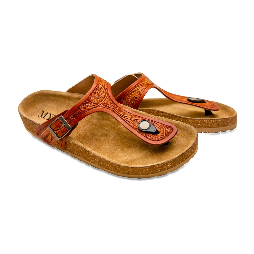 Crockler Western Hand-Tooled Sandals