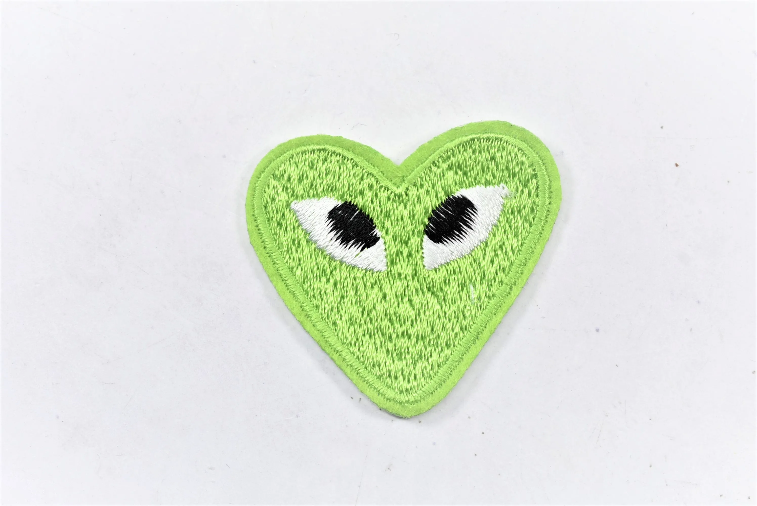 Embroidered Heart with Eyes Patch | Cute Heart Patches | PLAY Heart Patch | Iron on Heart Patch Applique | T Shirt Patch Applique | 1.50"