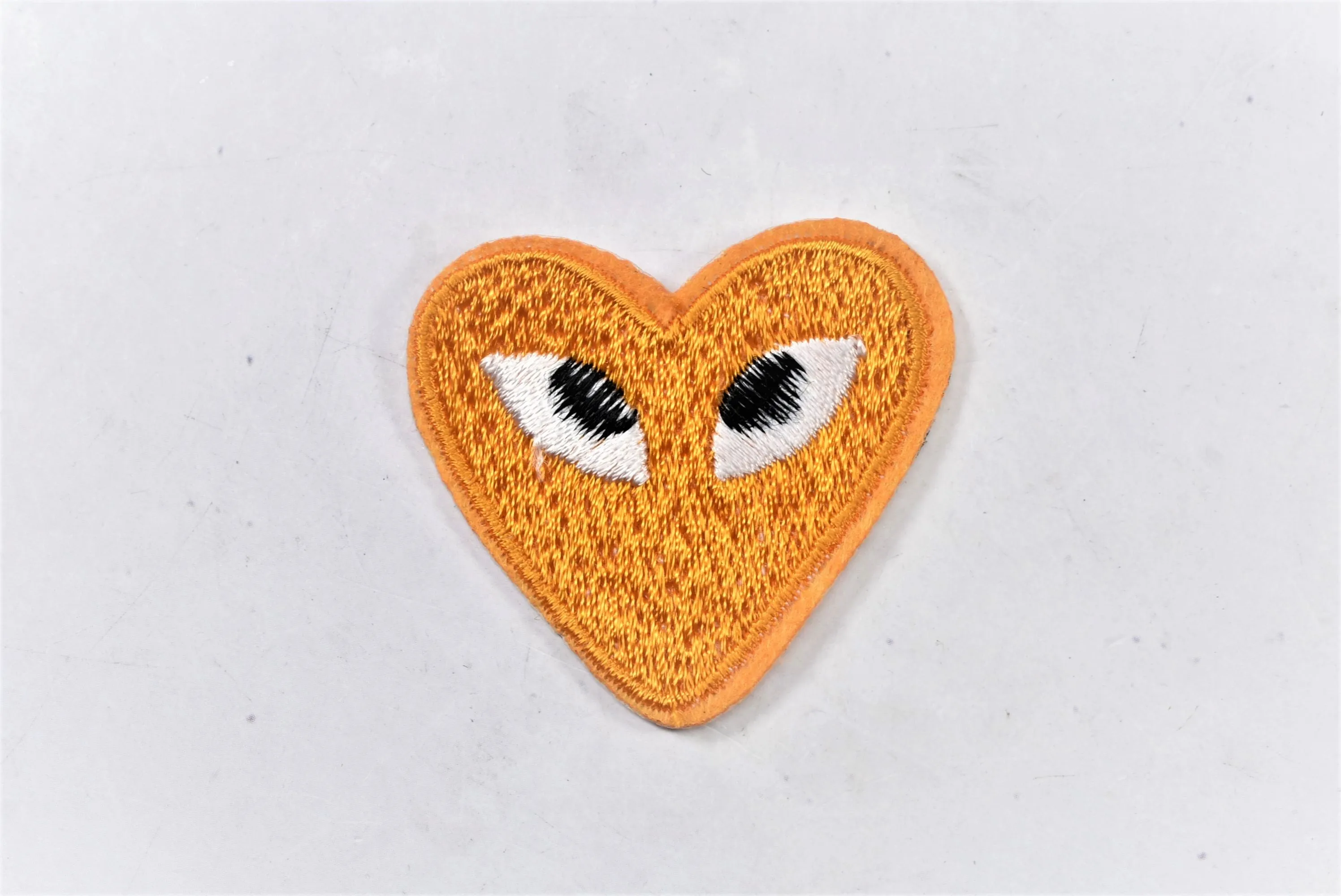 Embroidered Heart with Eyes Patch | Cute Heart Patches | PLAY Heart Patch | Iron on Heart Patch Applique | T Shirt Patch Applique | 1.50"