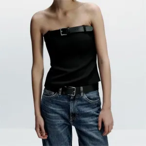 Fall Women Clothing With Belt Tube Top