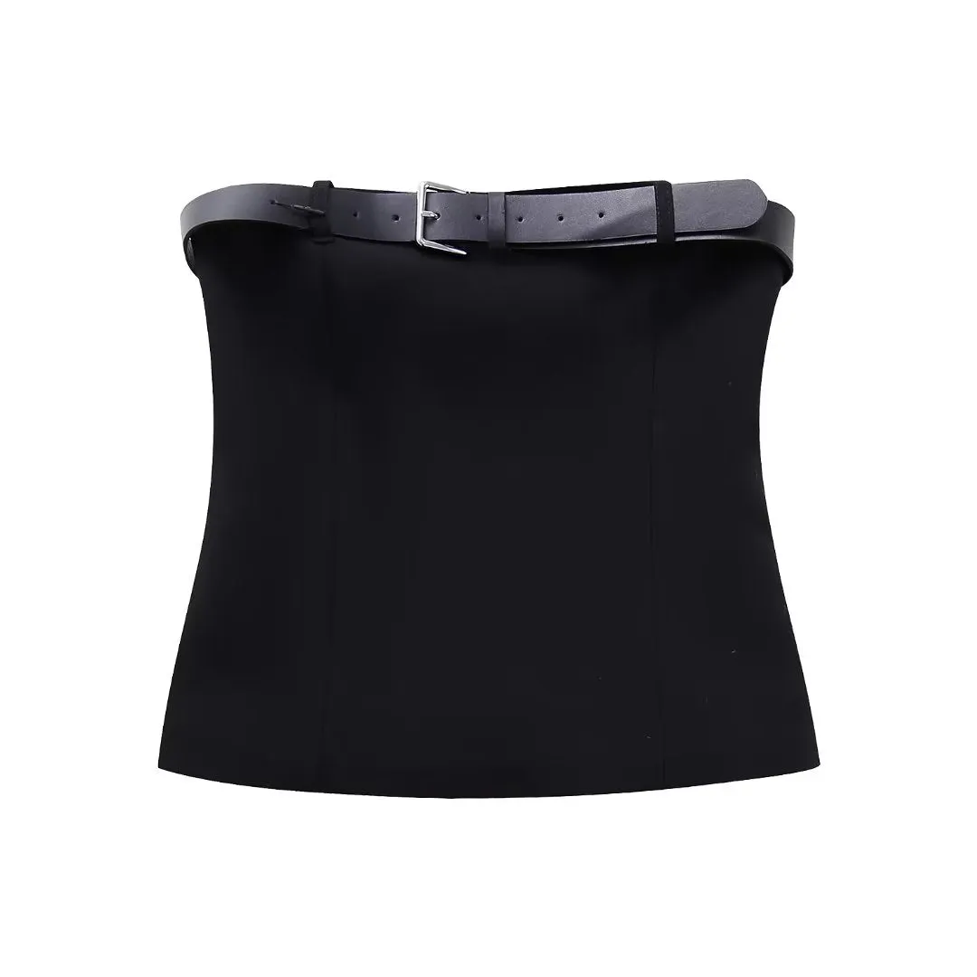 Fall Women Clothing With Belt Tube Top