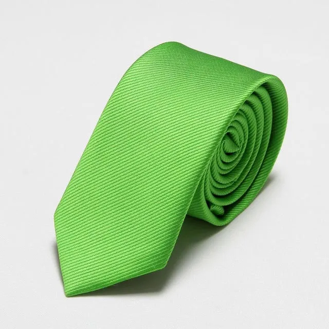 Fashion Narrow Tie Men Wedding gravata slim 6cm width 19 colors