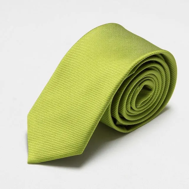 Fashion Narrow Tie Men Wedding gravata slim 6cm width 19 colors