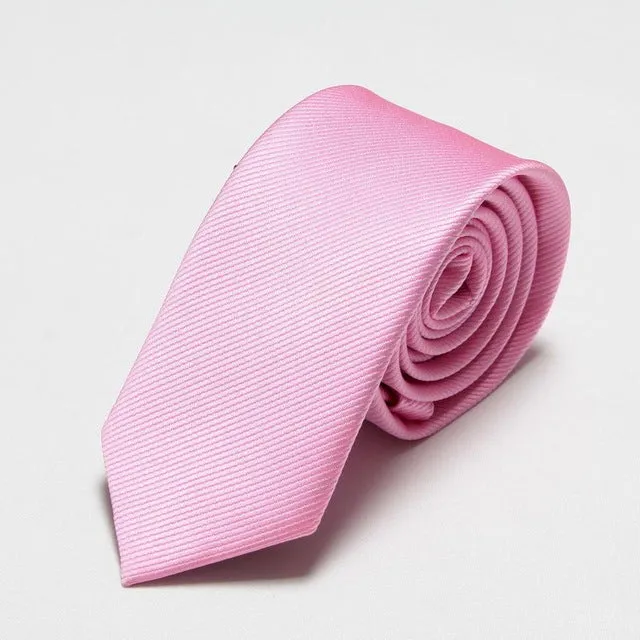 Fashion Narrow Tie Men Wedding gravata slim 6cm width 19 colors