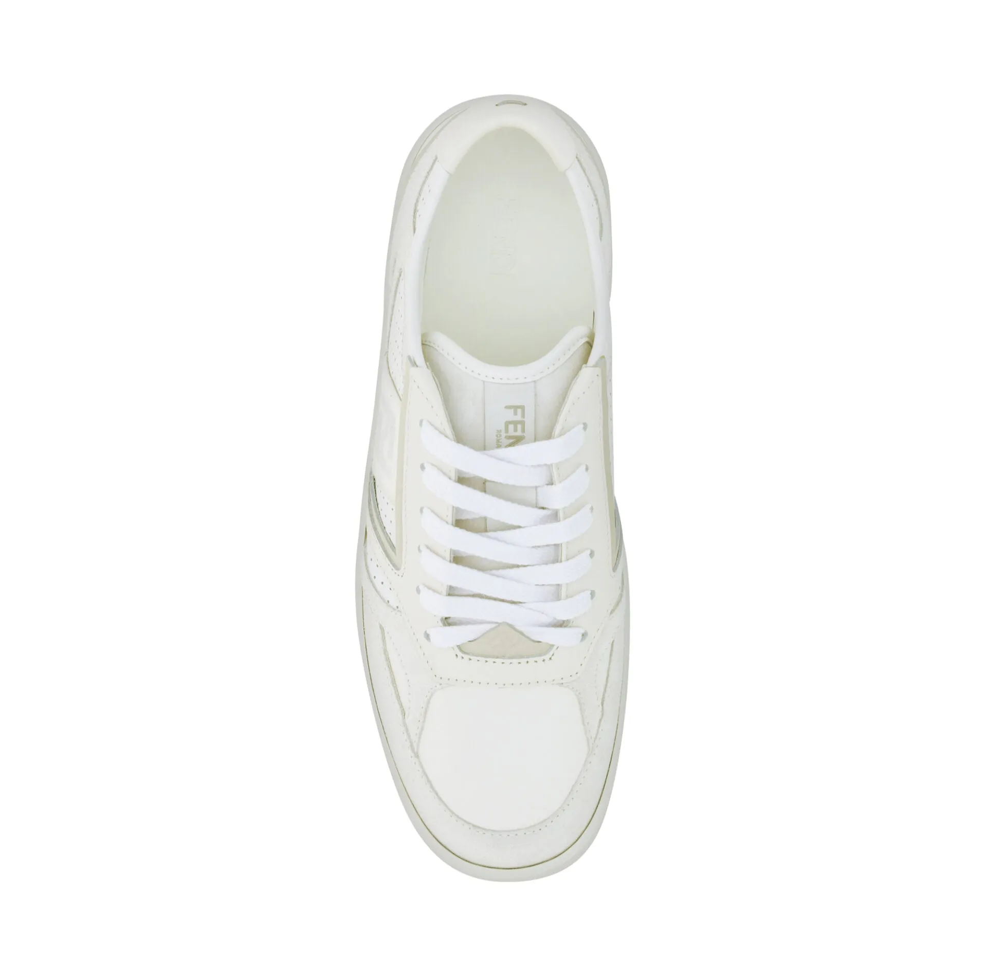 Fendi Elegant Low Top Calfskin Sneakers in White