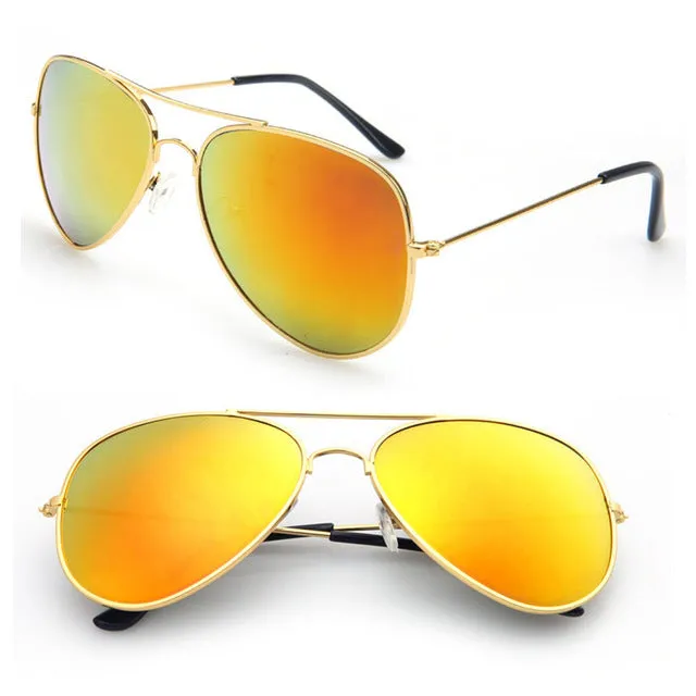 FOENIXSONG Brand New Aviator Pilot Men Sunglasses Sun Glasses for Women Oculos De Sol Mirrored UV Eyewear Goggles Gafas Cases