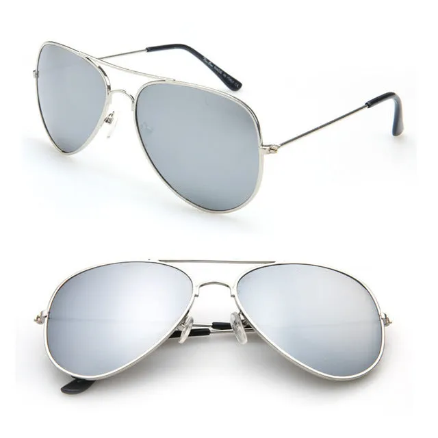 FOENIXSONG Brand New Aviator Pilot Men Sunglasses Sun Glasses for Women Oculos De Sol Mirrored UV Eyewear Goggles Gafas Cases