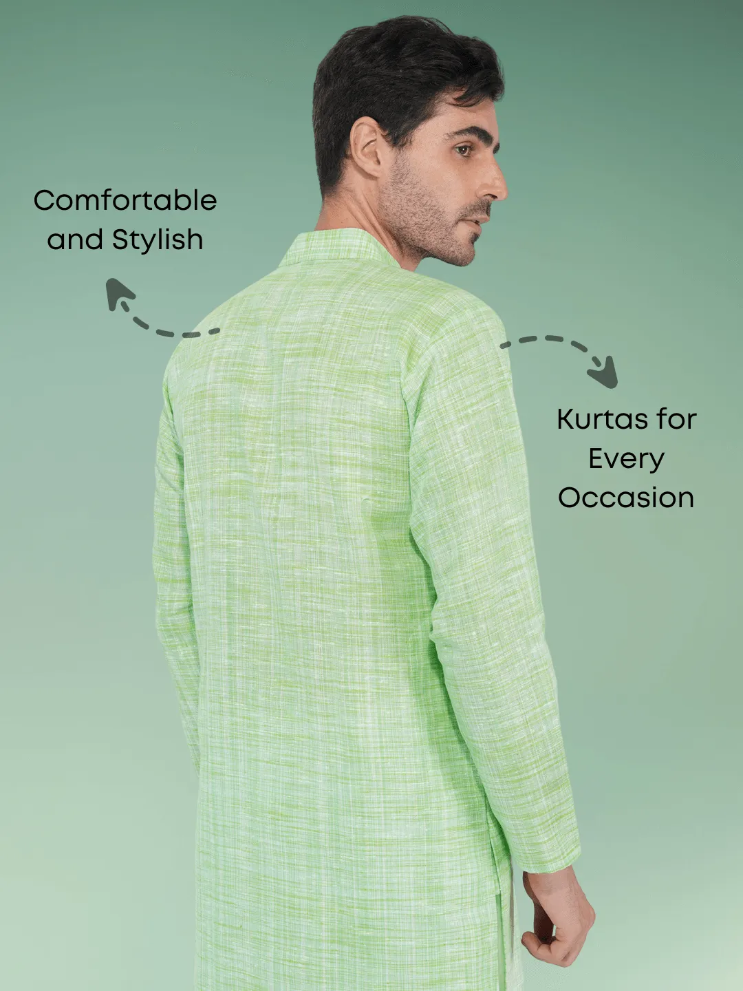 Green Khadi Cotton Kurta