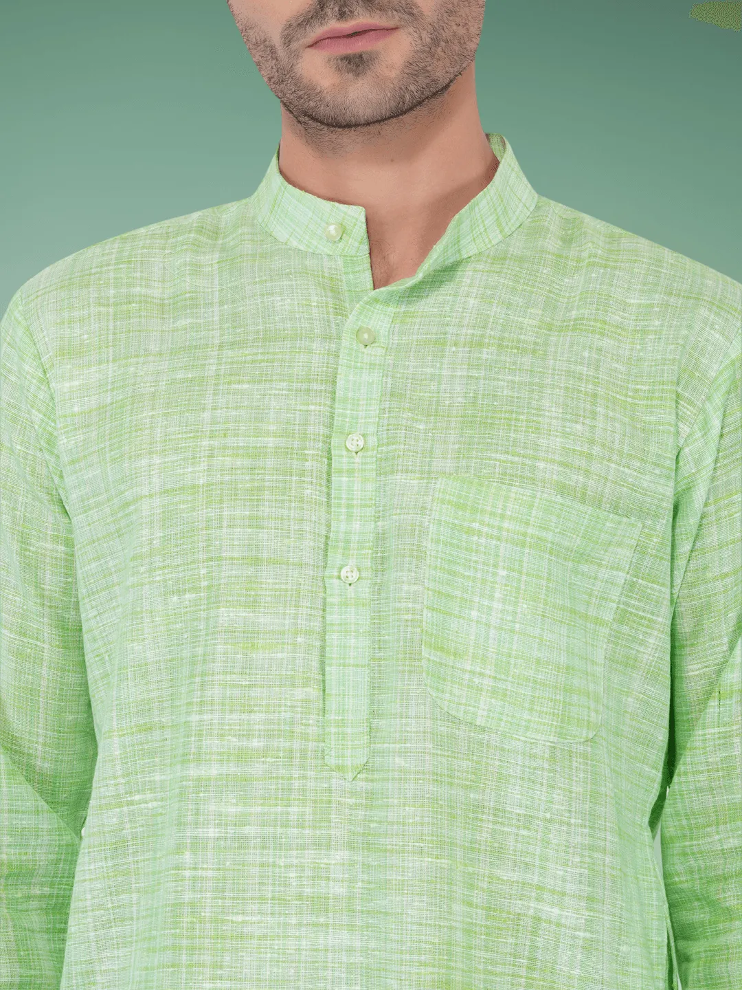 Green Khadi Cotton Kurta