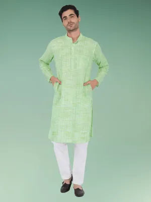 Green Khadi Cotton Kurta