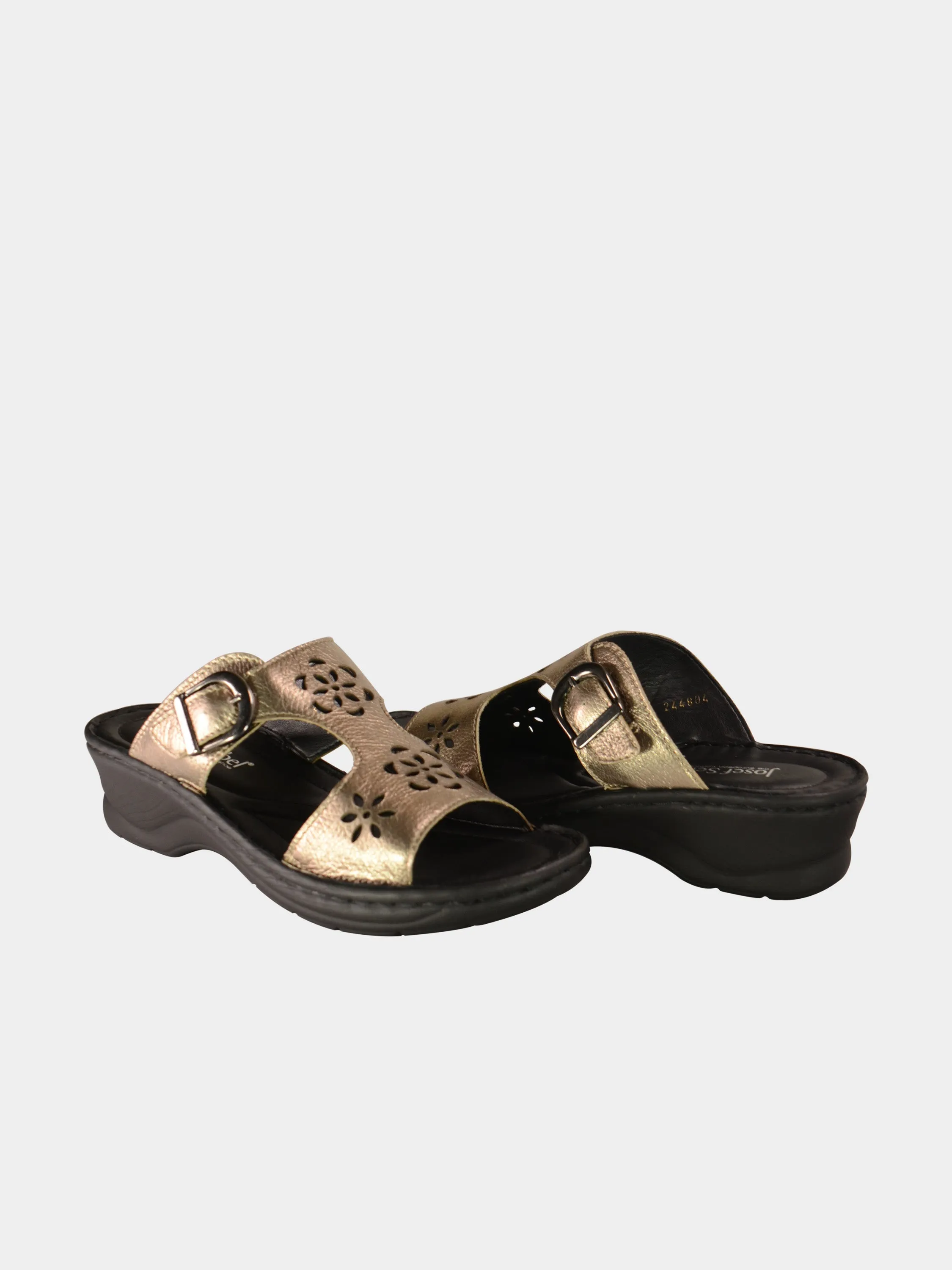 Josef Seibel Women Slider Sandals in Brown Leather