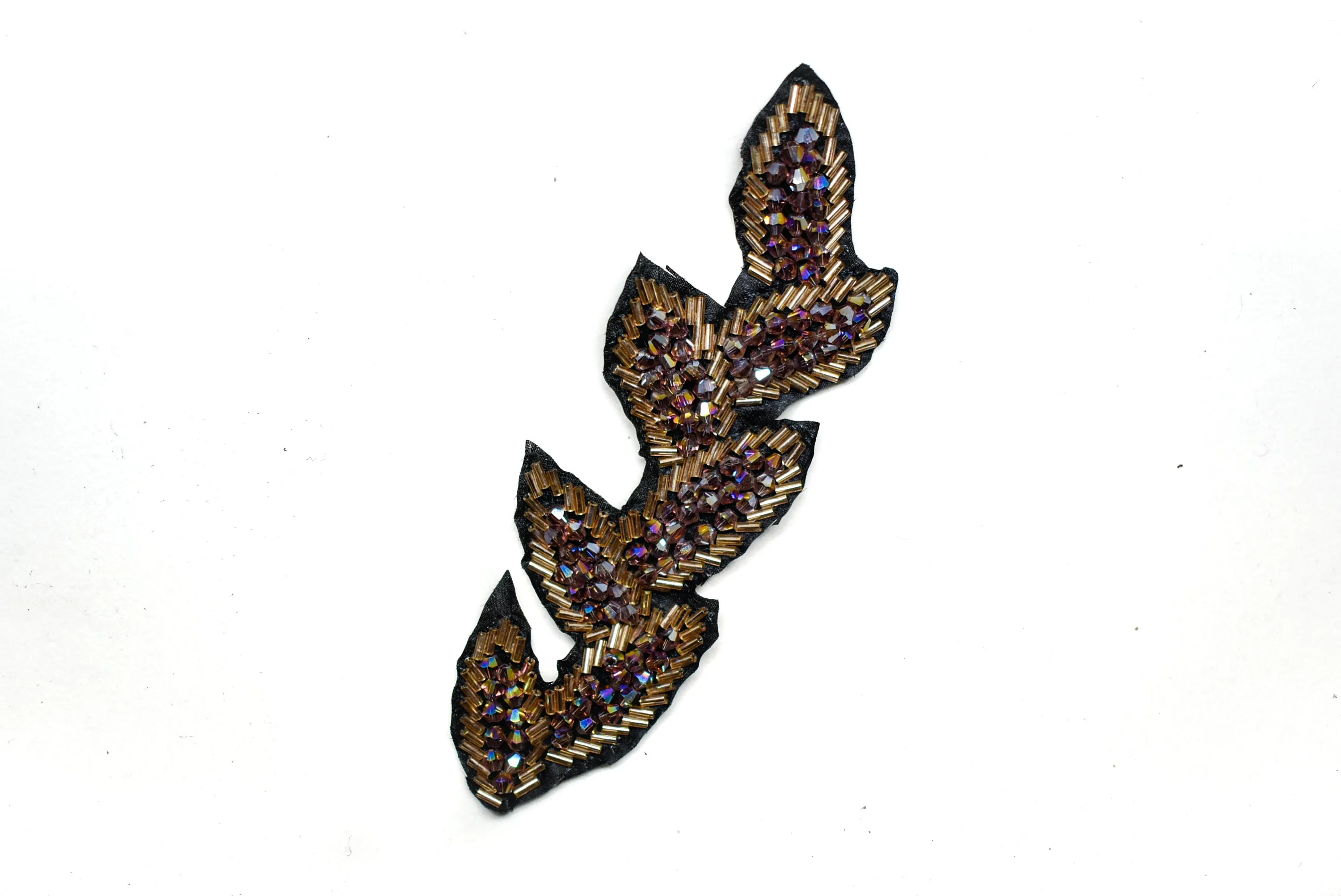 Leaf Rhinestone & Beaded Applique