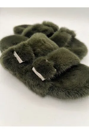 Linda Richards Mink Slide MKS-01 | Olive Green