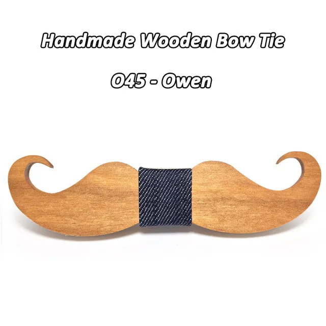 Mahoosive novelty neckties Handmade mustache Wooden bow tie men bowtie mens neck ties factory wholesale free shipping