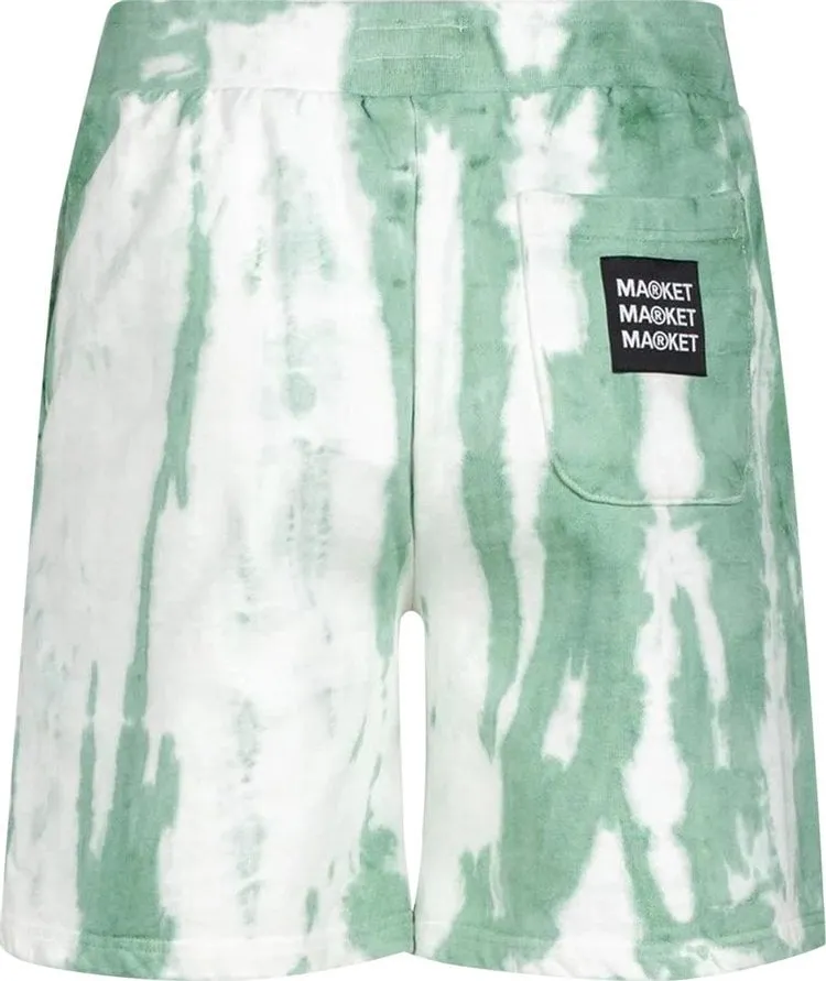 Market Growth Tie Dye Sweatshorts 'Green Stripe Tie Dye', Multicolor