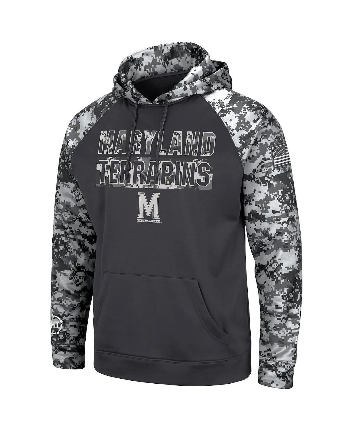 Men's dark gray maryland terrapins oht military grade hoodie digital camo Colosseum , multi