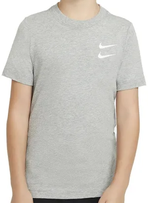 Nike Juniors Sportswear Swoosh Pack T Shirt Dark Grey Heather