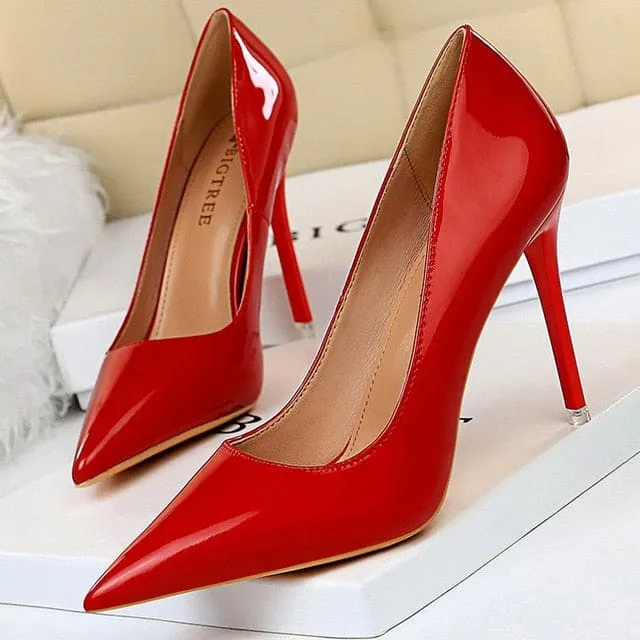 Patent Leather Sexy Women Wedding High Heels