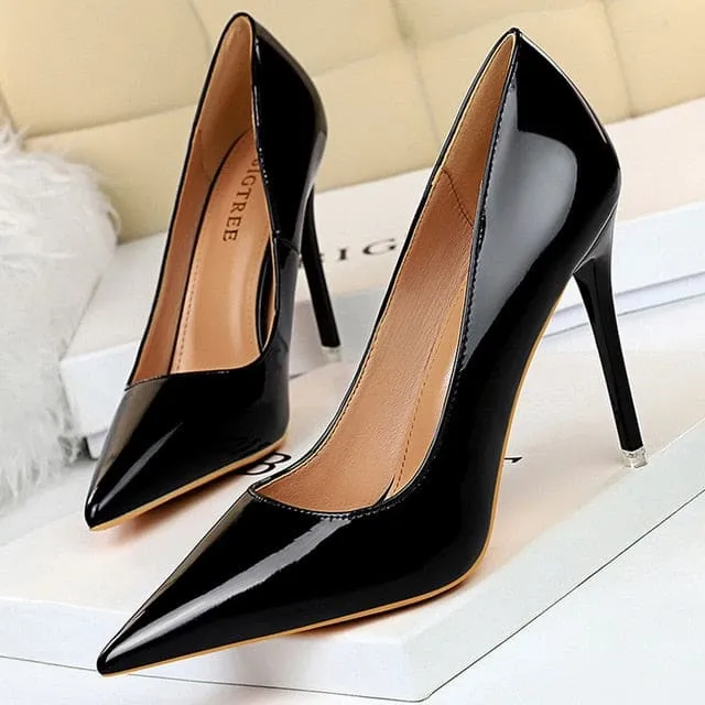 Patent Leather Sexy Women Wedding High Heels