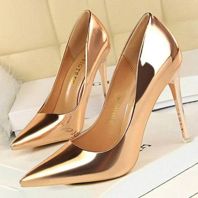 Patent Leather Sexy Women Wedding High Heels