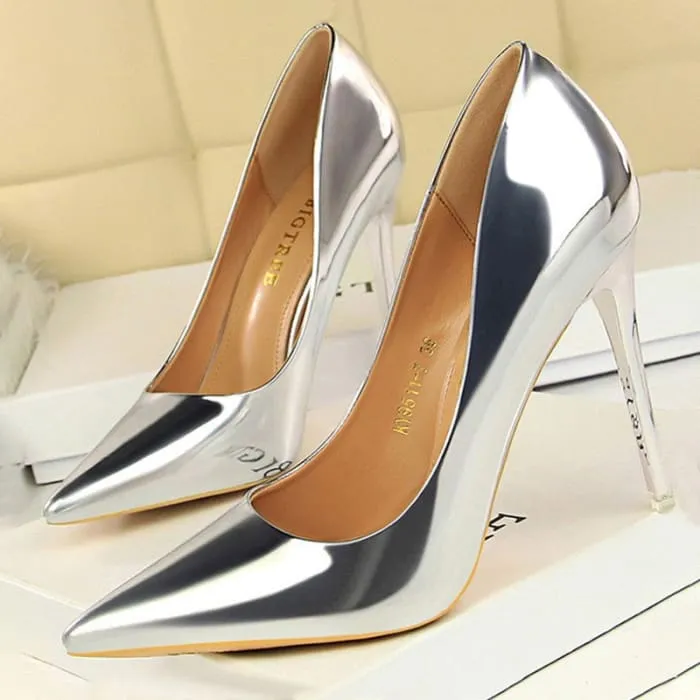 Patent Leather Sexy Women Wedding High Heels