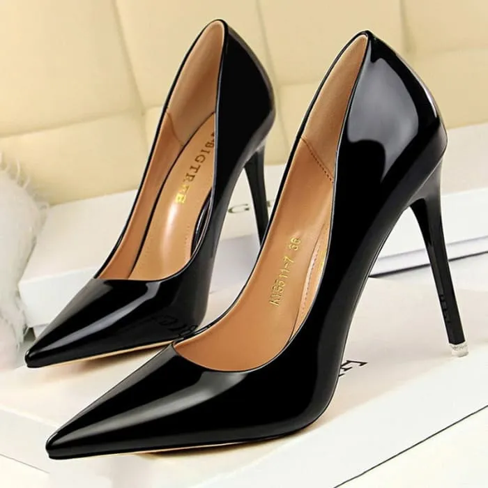 Patent Leather Sexy Women Wedding High Heels