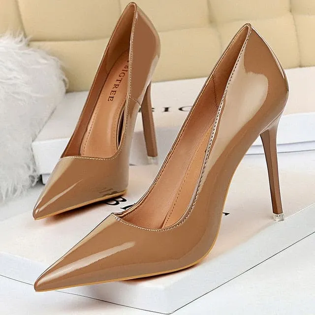 Patent Leather Sexy Women Wedding High Heels