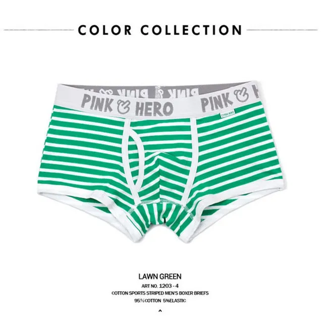 Pink Heroes Hot Sell Cheap New Mr Fashion Brand mens cotton boxer shorts fashion underwear male underwear sexy  0091203