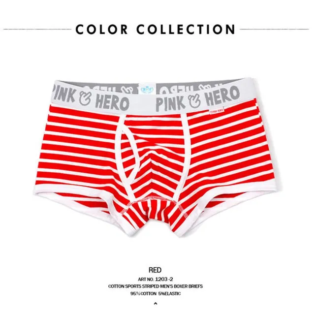 Pink Heroes Hot Sell Cheap New Mr Fashion Brand mens cotton boxer shorts fashion underwear male underwear sexy  0091203