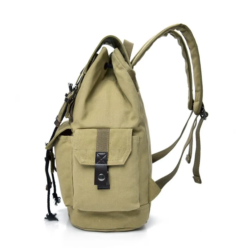 Retro Metal Buckle Canvas Backpack